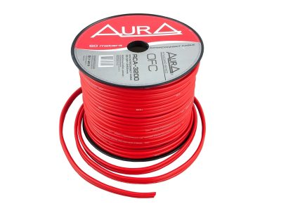 Aura RCA-3200, Cablu Coaxial RCA Auto 2 Canale OFC, Ecranare Dubla, Rosu, Metru Liniar